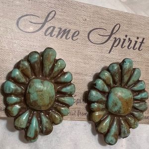 Rustic Turquoise Clay Earrings